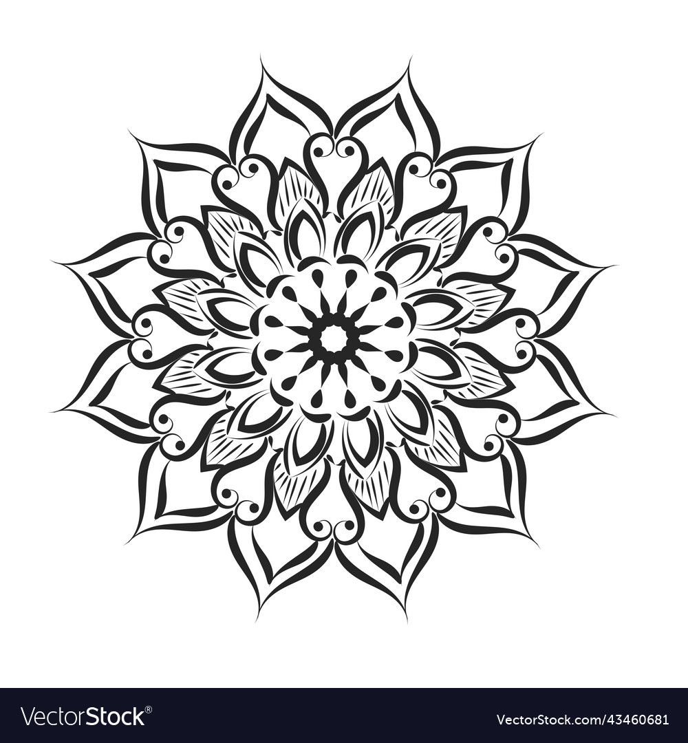 Mandala Art Design In Circle For Print Royalty Free Vector