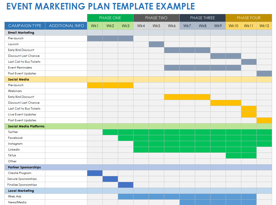 marketing plan template excel