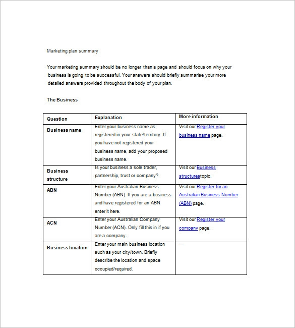 Marketing Plan Template Word Nehru Memorial