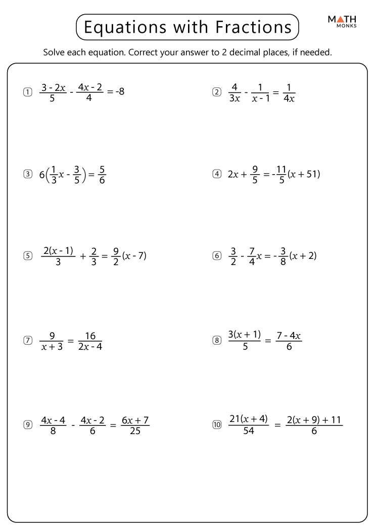 solving multistep equations worksheet