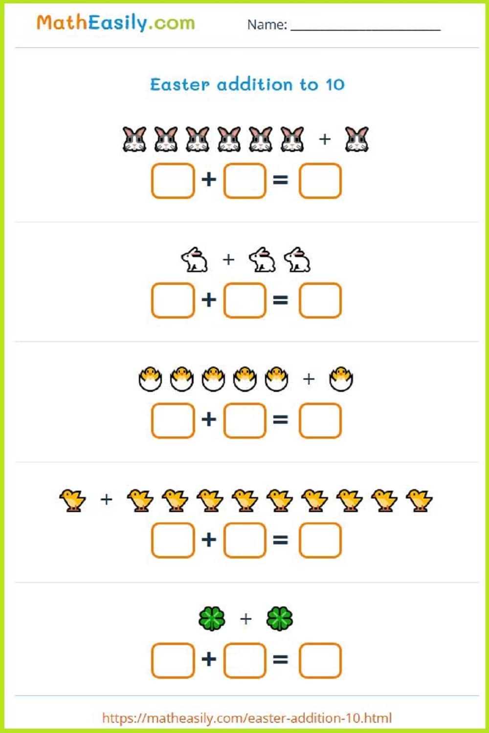 Math Easter Games For Preschoolers