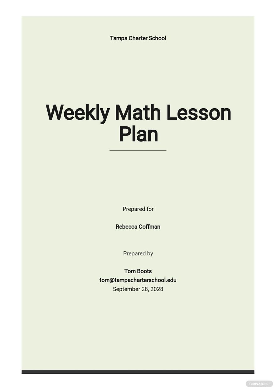 Math Lesson Plan Template Google Docs Word Template