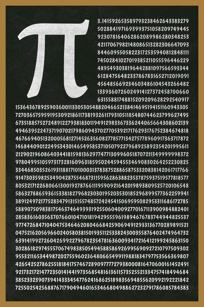 Mathematical Number PI To 1801 Decimals Greek Letter Math Classroom 