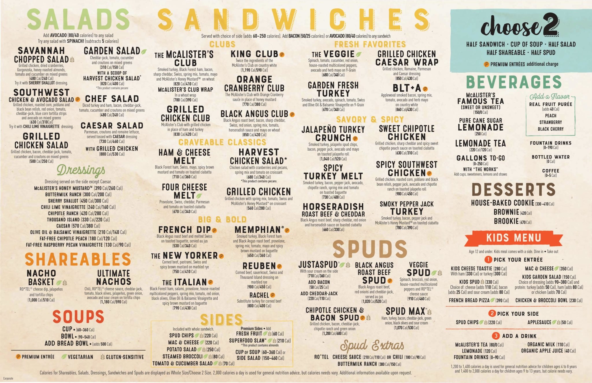 Mcalister 39 s Printable Menu Printable Calendar