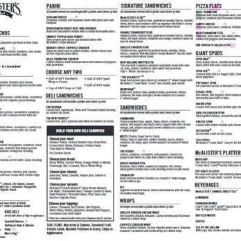 Mcalister 39 s Printable Menu With Prices