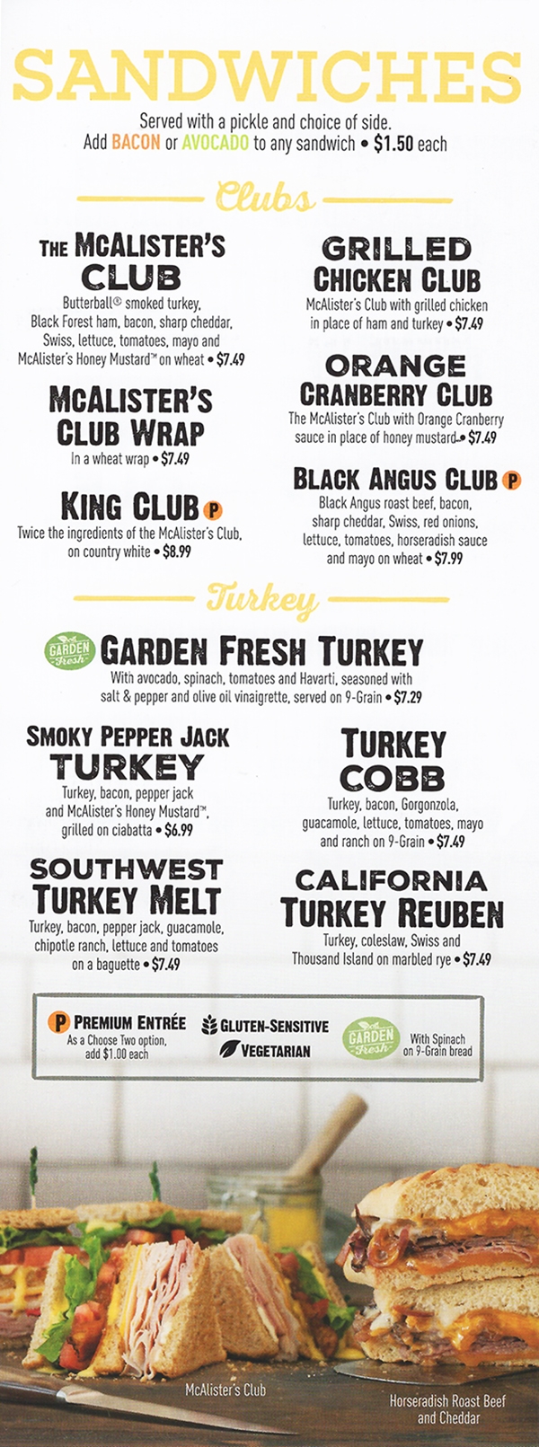 mcalister's printable menu with prices and pictures