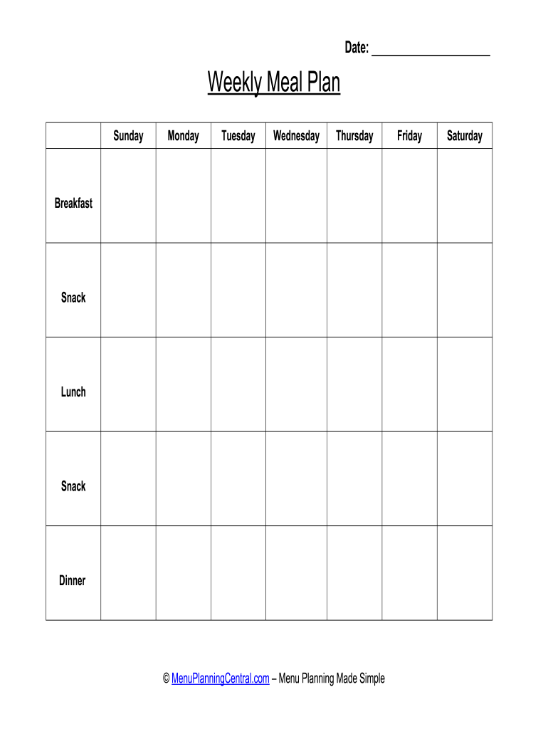 Meal Plan Template Word Free Fill Out Sign Online DocHub