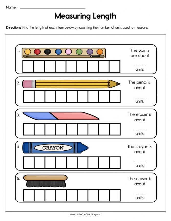 Measuring Length Worksheets For Preschoolers