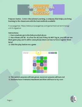 Medical Terminology Unit 8 PURPOSEGAMES Free Activity Gastrointestinal 