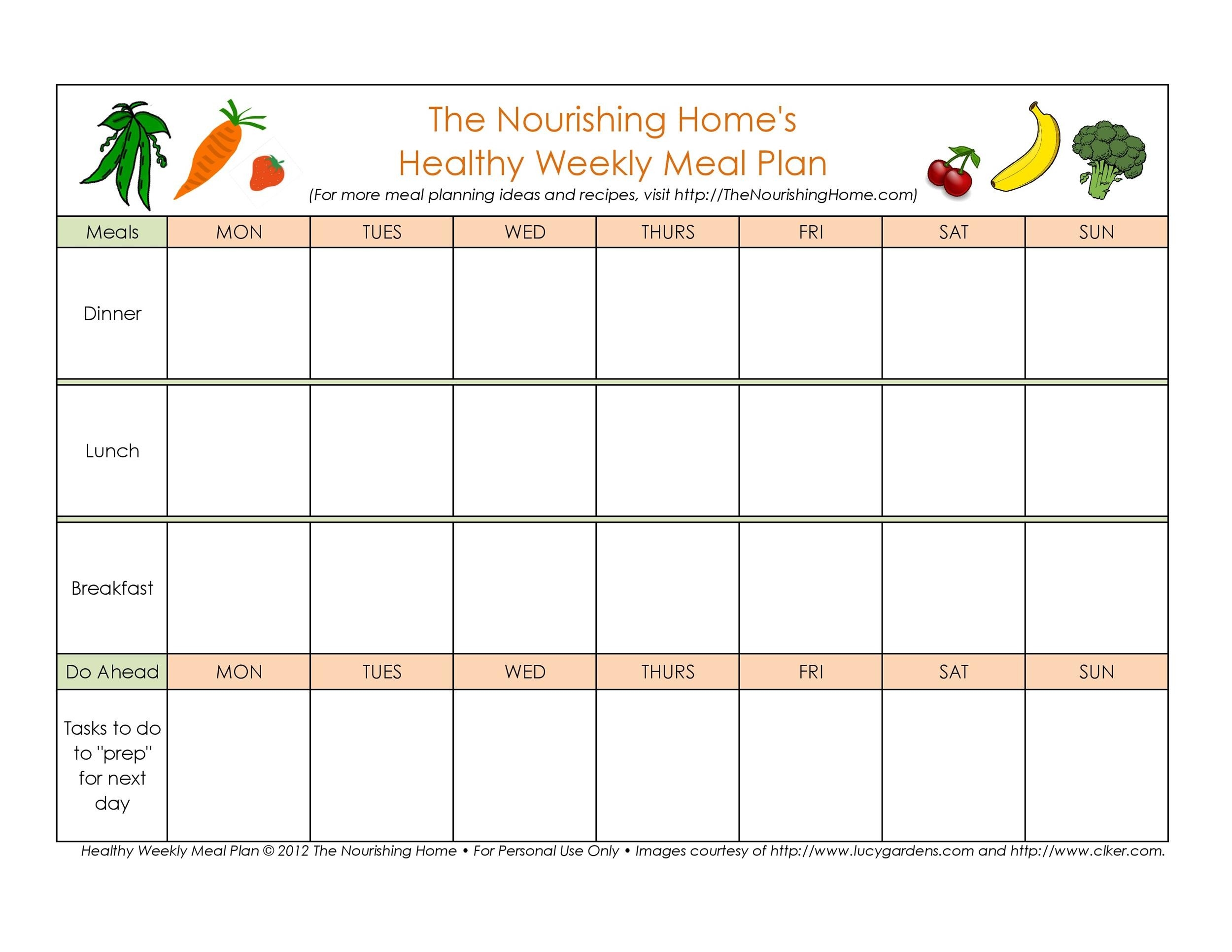 Menu Planning Template Word Creative Design Templates