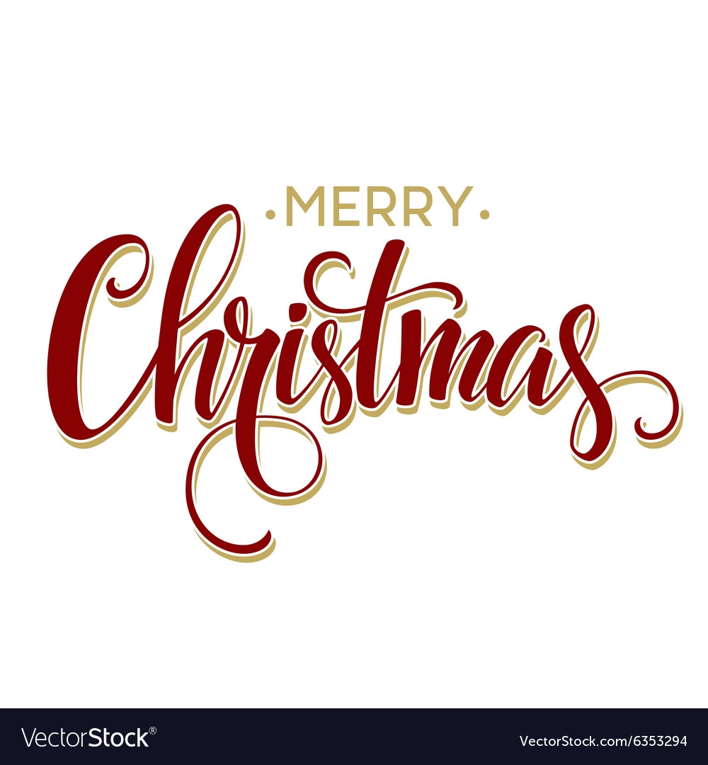 Merry Christmas Lettering Design Royalty Free Vector Image