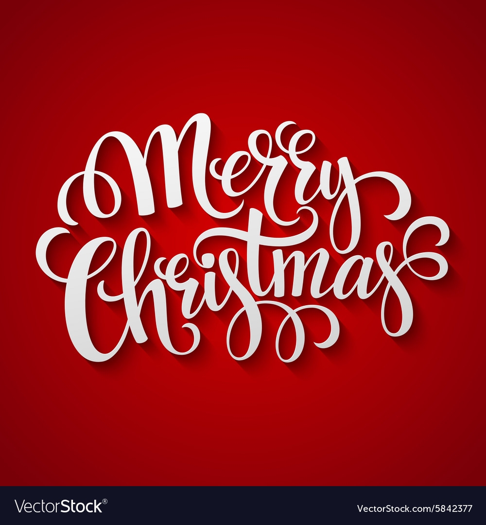 Merry Christmas Lettering Design Royalty Free Vector Image