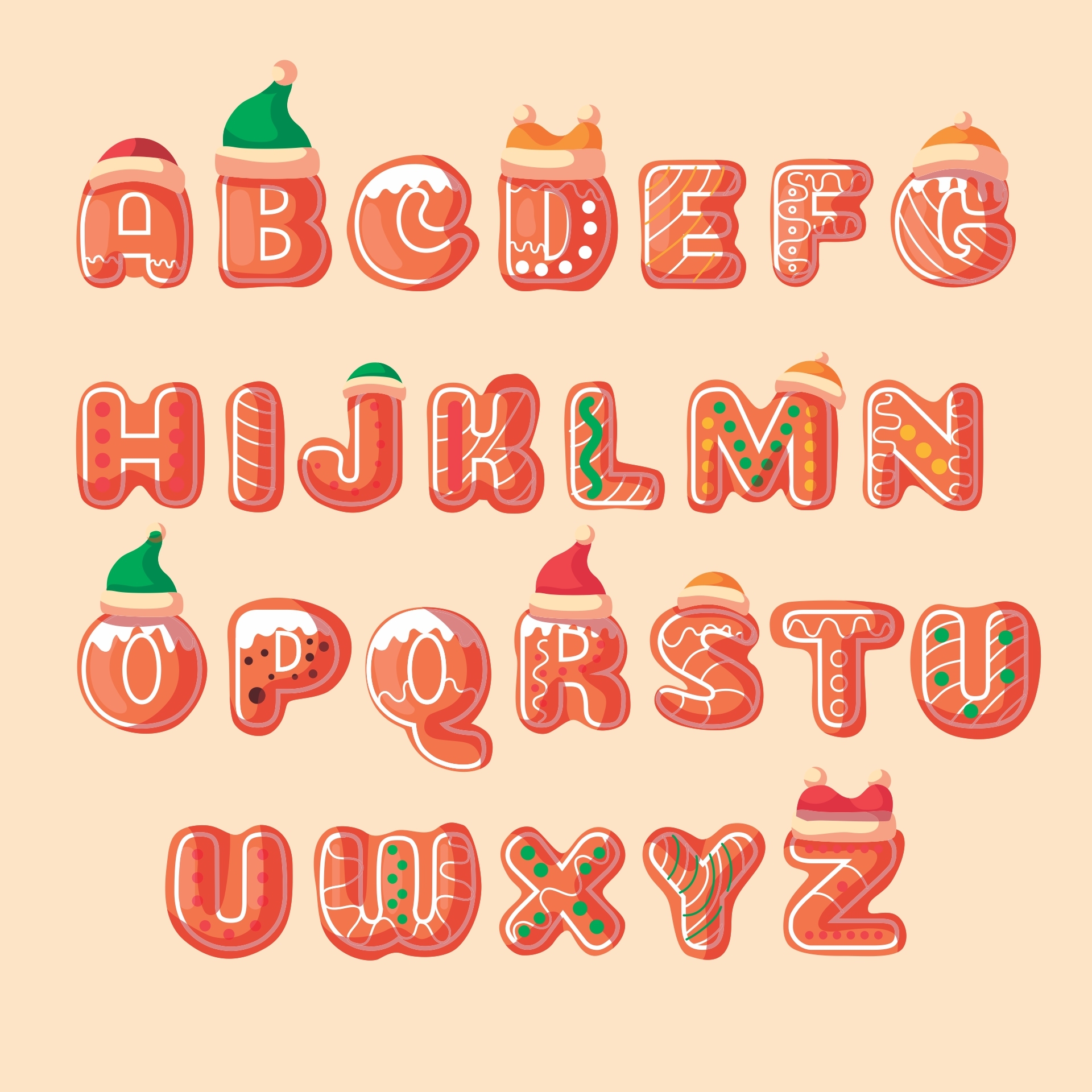 merry christmas letters design printable