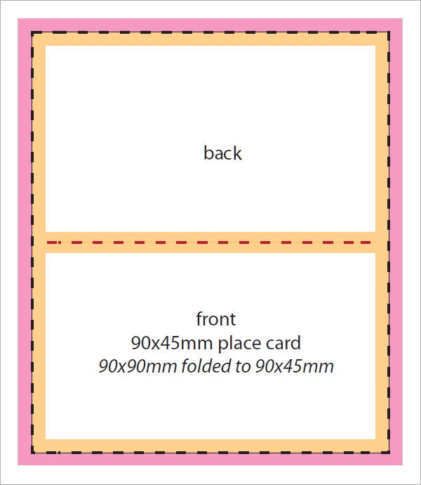 Microsoft Word Free Printable Foldable Place Card Template