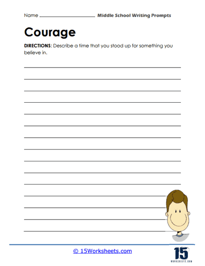 Middle School Writing Prompt Worksheets