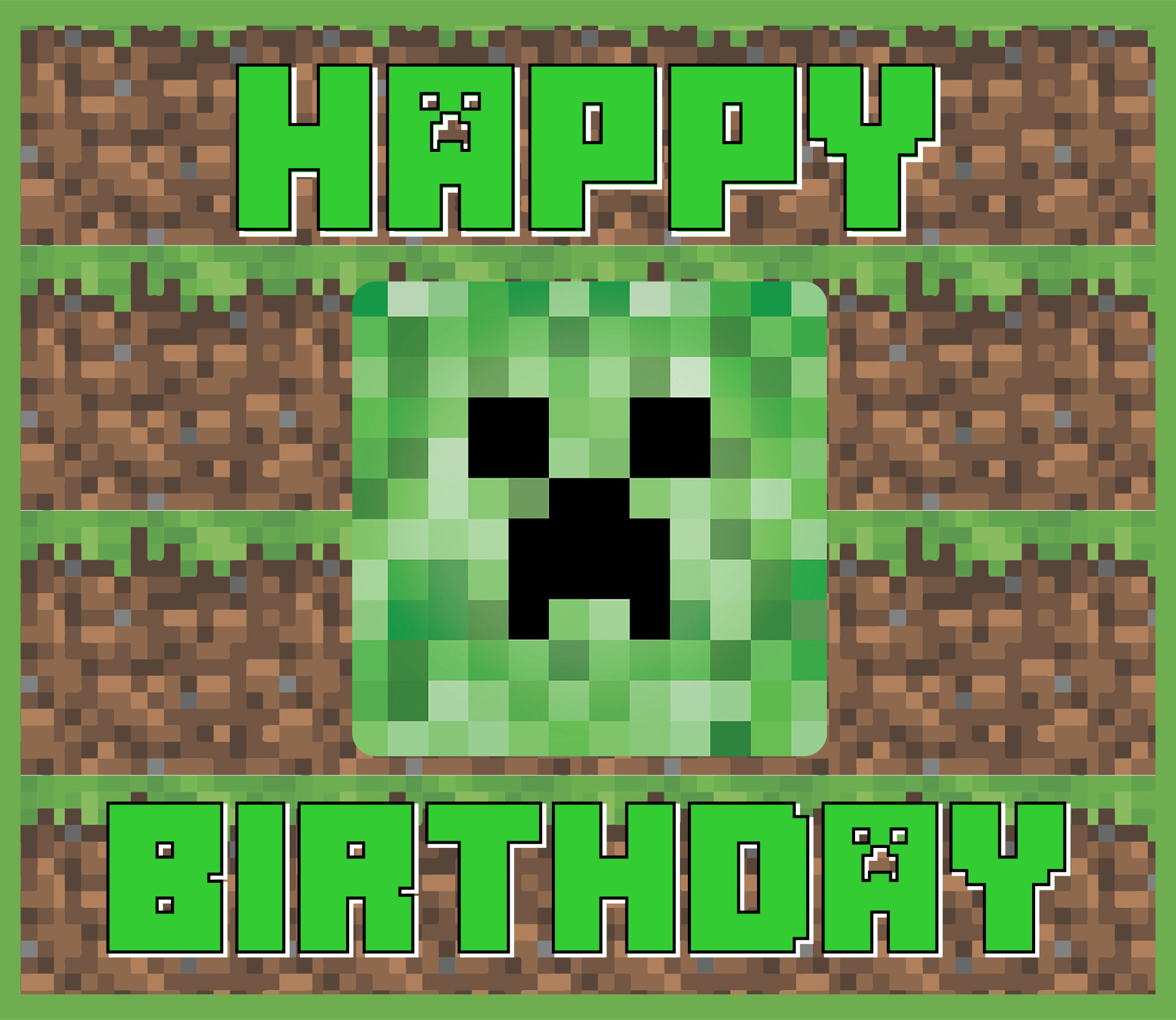 Minecraft Birthday Card Template Cardtemplate my id