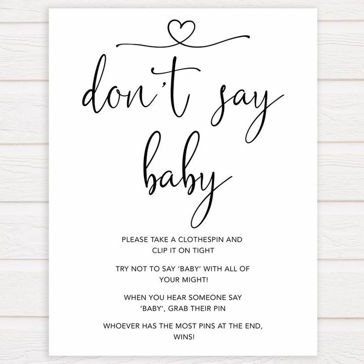 free printable don't say baby game sign