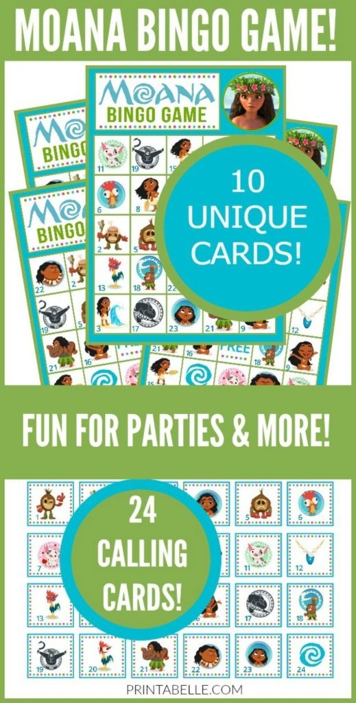 Moana Bingo Game In 2019 Party Games And Activities Printables