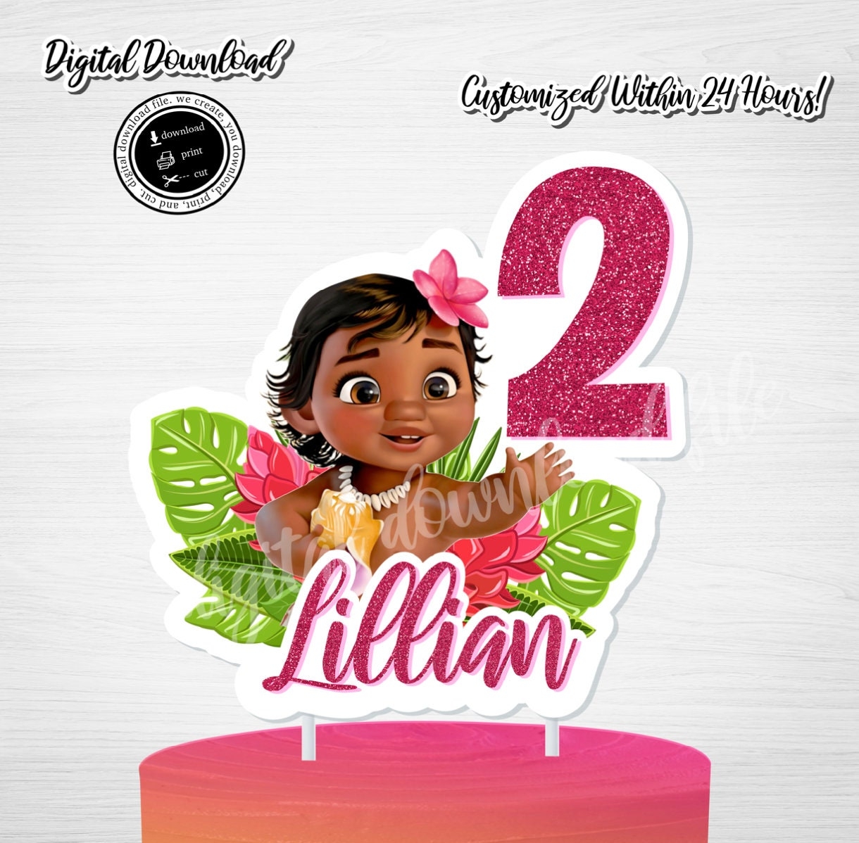 Moana Cake Topper Printable