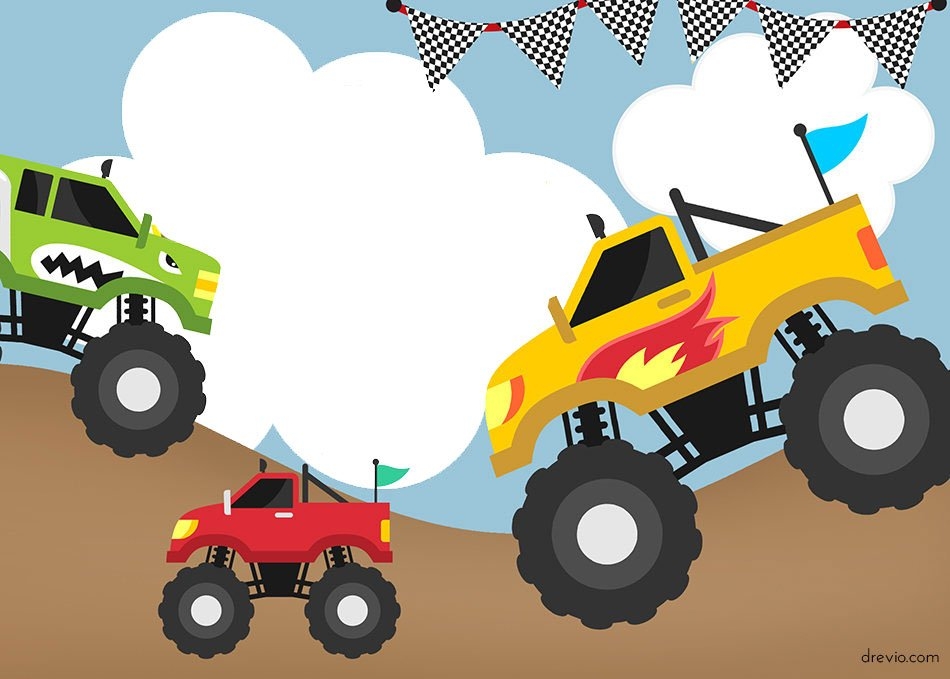 Monster Trucks Invitation Templates FREE Printable DREVIO