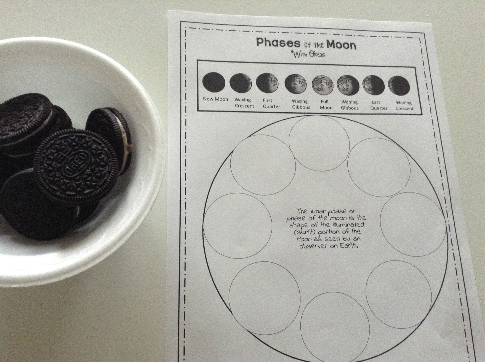 Moon Phases Oreo Worksheet Free Printable Printable Form Templates 
