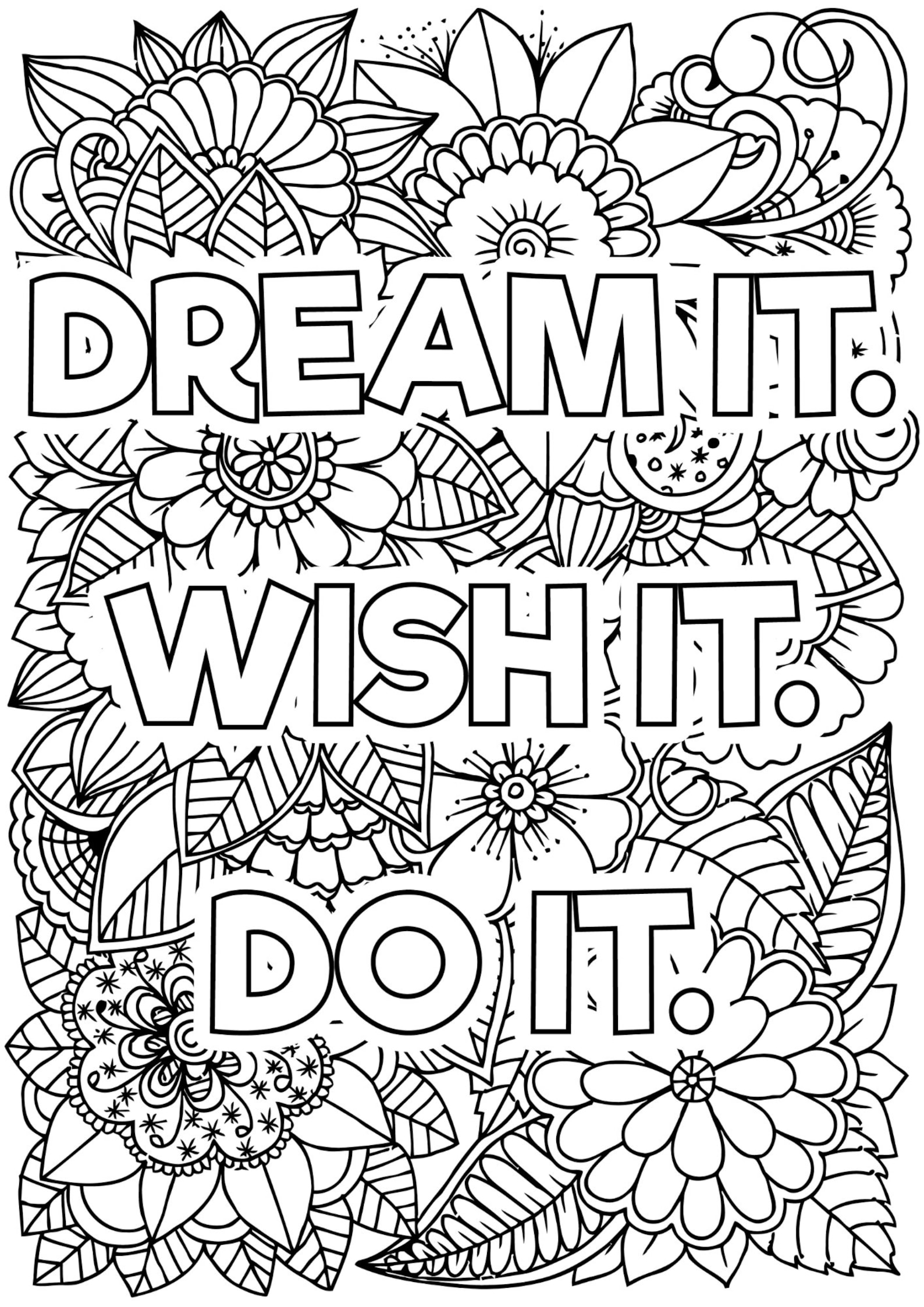 Motivational Printable Colouring Pages For Adults Download Etsy 50 