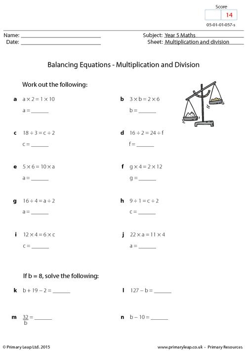 Mulitpying And Dividing One Step Equations Worksheet Live Worksheets 