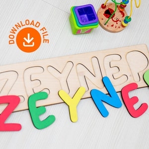 Name Puzzle Template Svg Personalized Name Wood Puzzle Svg Glowforge 