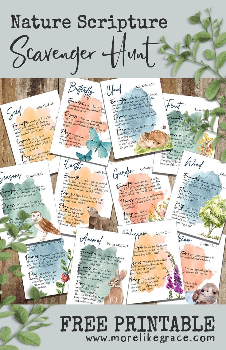 Nature Scripture Scavenger Hunt V 2 Free Printable More Like Grace