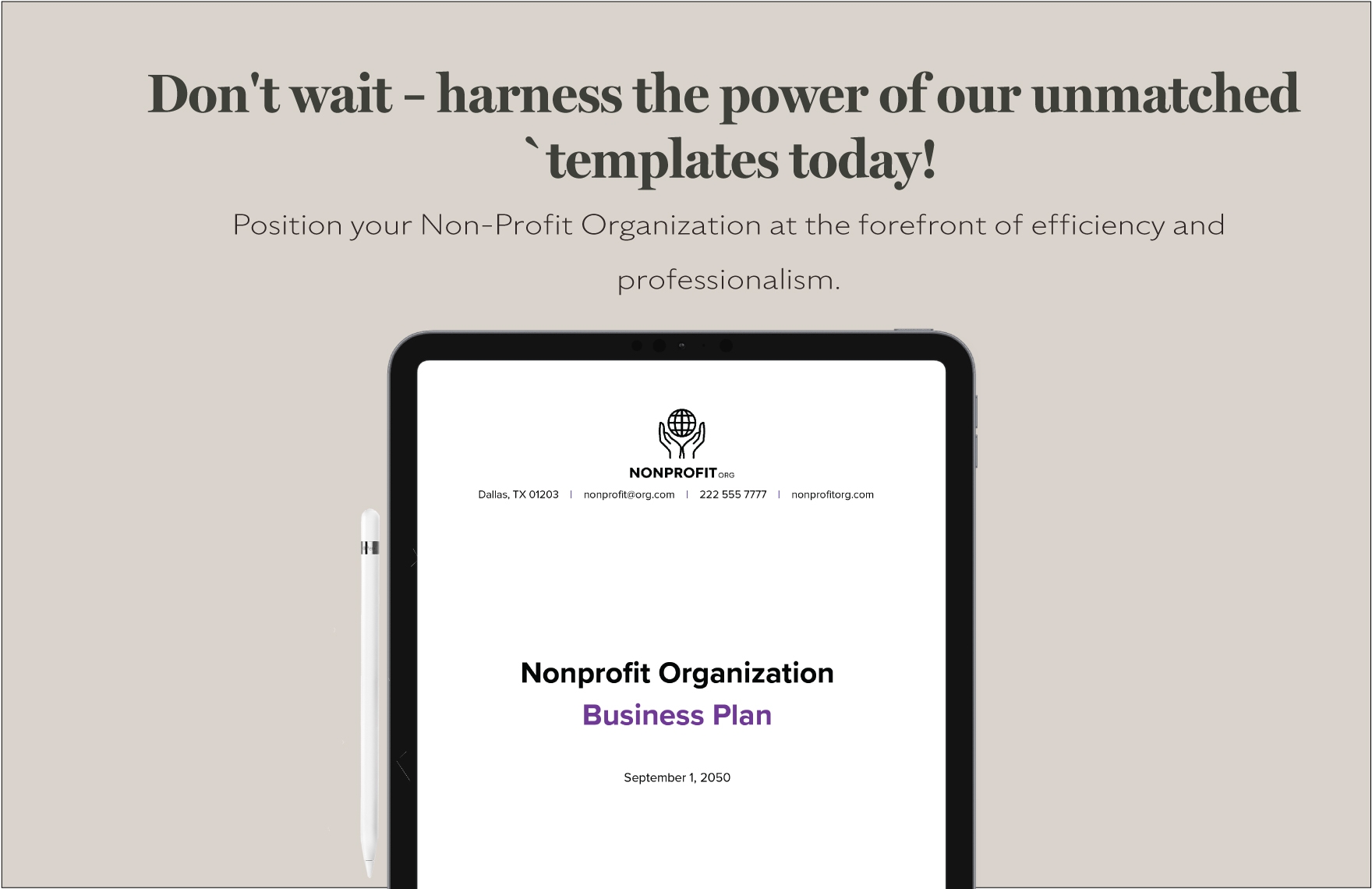 nonprofit organization business plan template