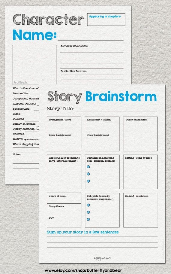 Novel Planning Template Social Media Template