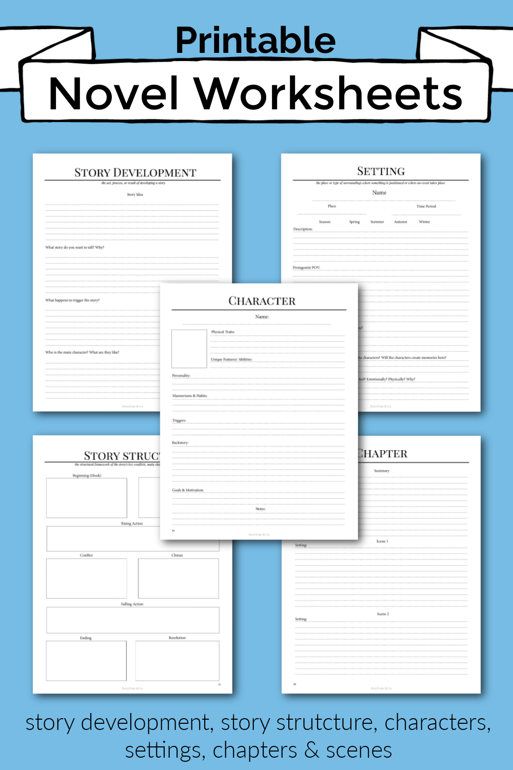 Novel Planning Template Social Media Template