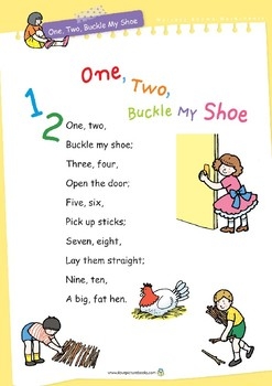 Nursery Rhyme Activities One Two Buckle My Shoe Printables TPT
