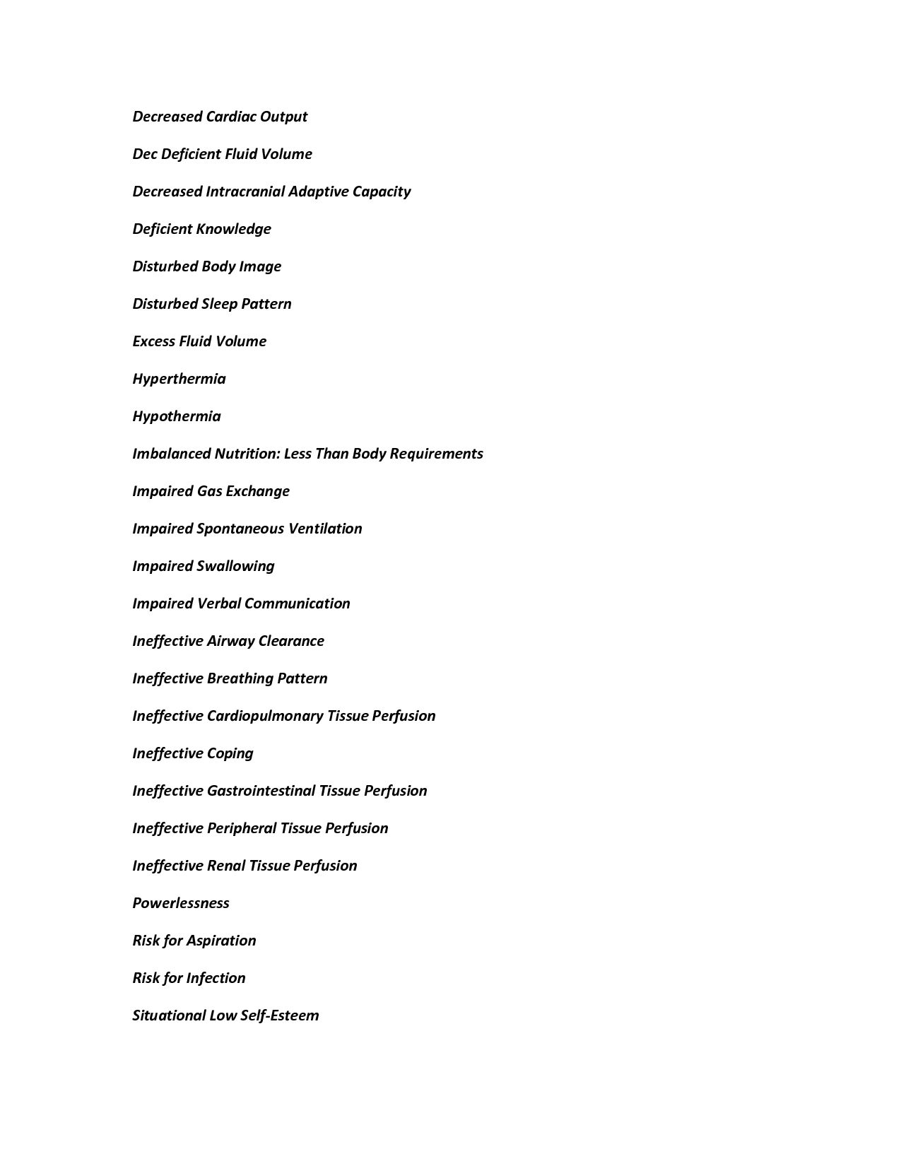 Nursing Diagnosis Care Plan Template MedicineBTG