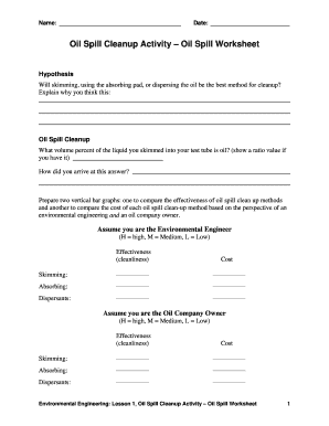 Oil Spill Activity Worksheet Fill And Sign Printable Template Online