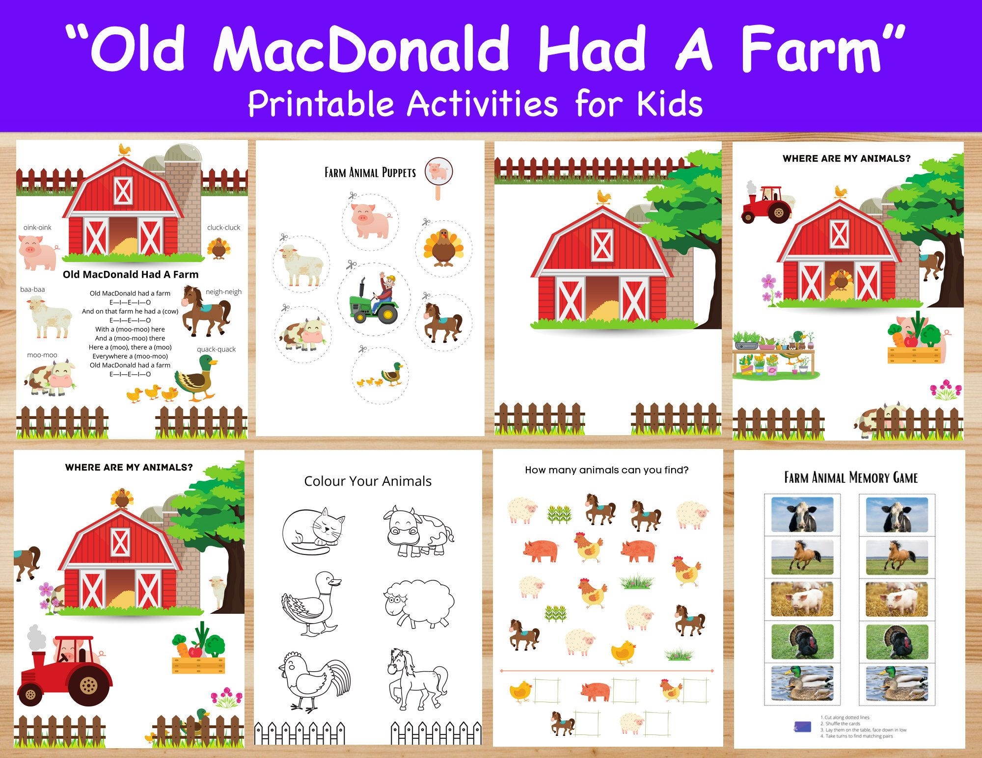 Old Macdonald Had A Farm Activities Farm Animals Games Story Time 