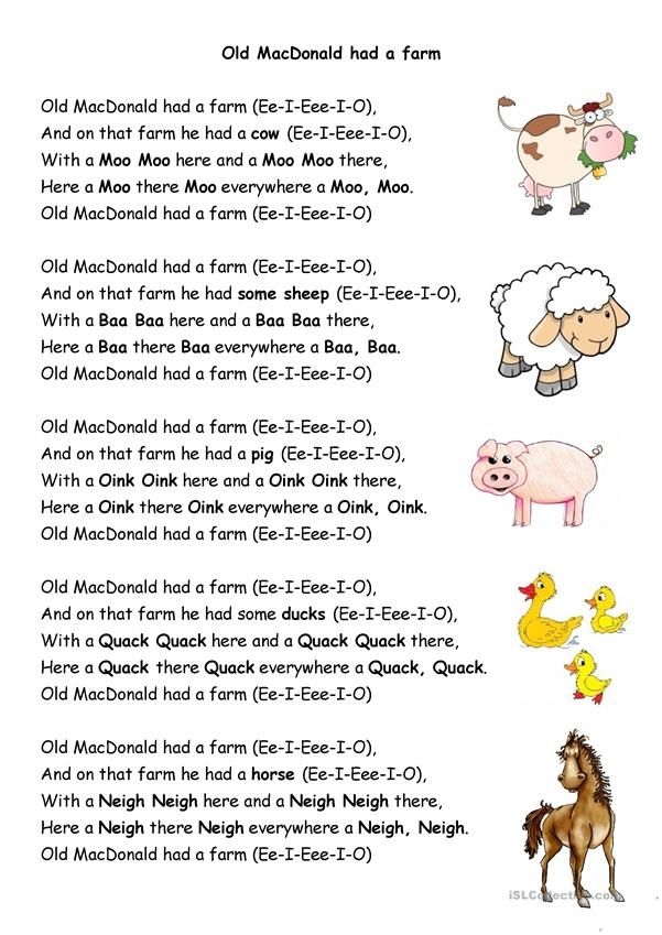 Old MacDonald Had A Farm Nursery Rhymes Lyrics Farm Songs Nursery 