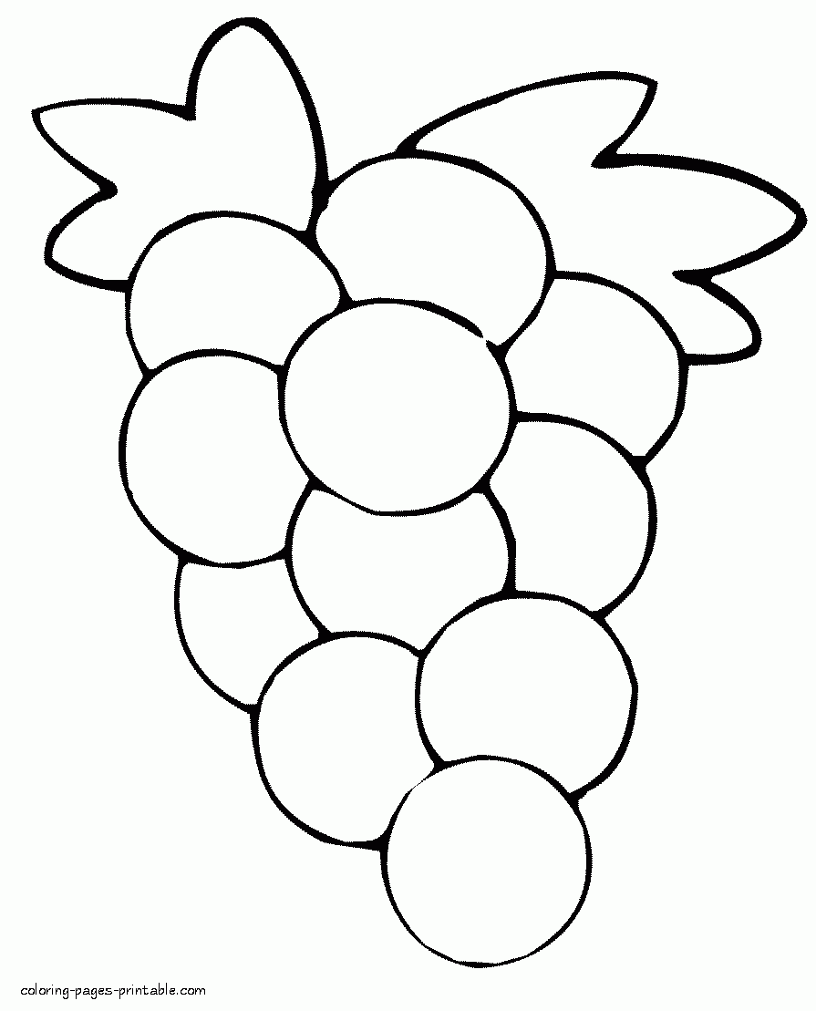  oloring Pages Fruits Grapes For Preschoolers COLORING PAGES 