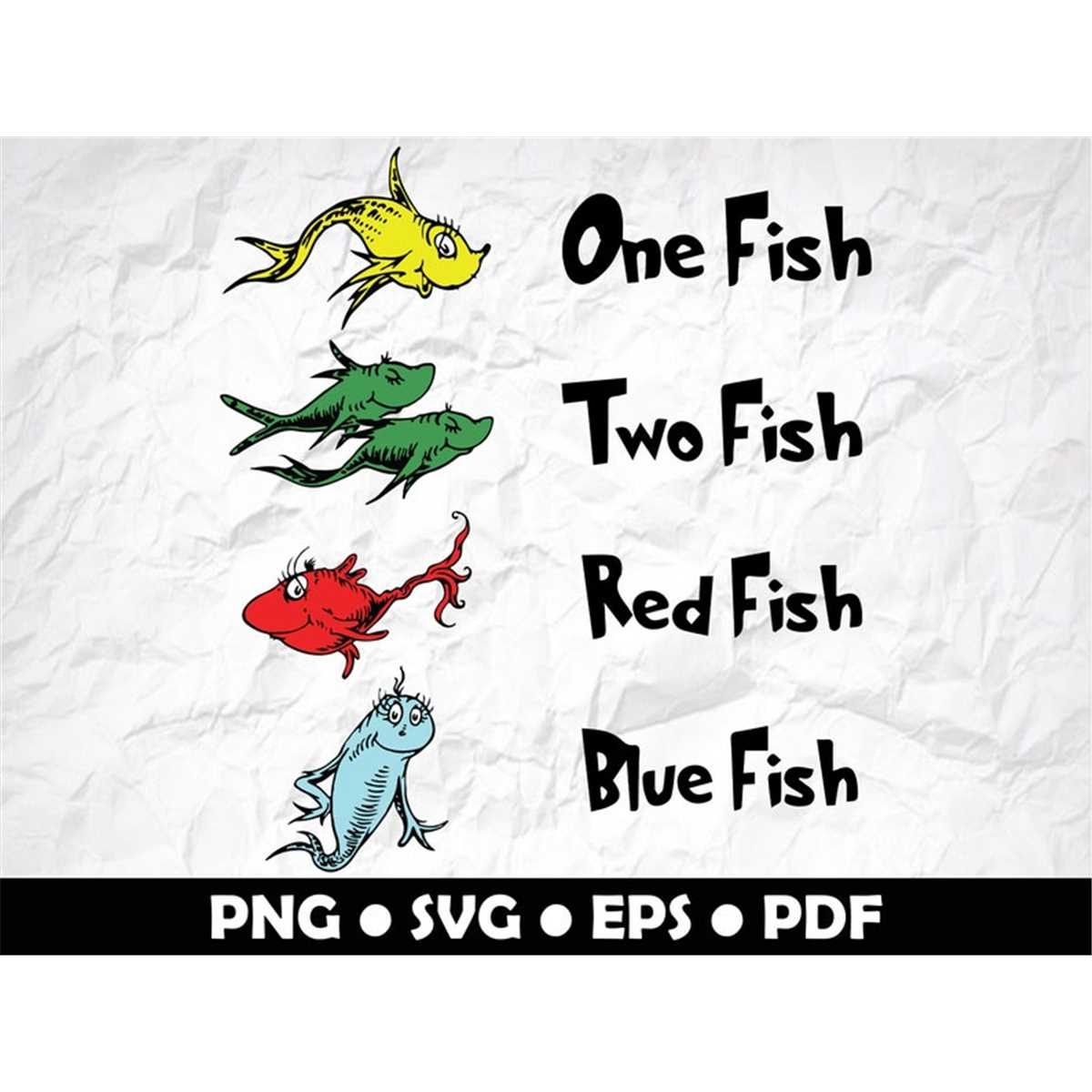 One Fish Two Fish Red Fish Blue Fish SVG Dr Seuss Svg Dr Inspire