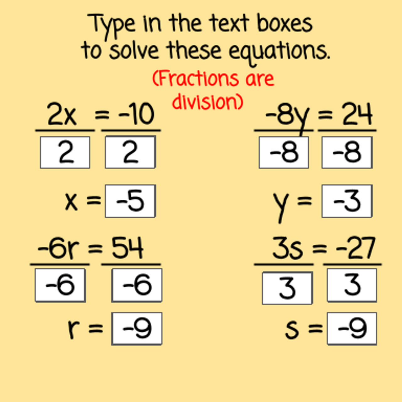 One Step Equations Multiplication And Division Digital Lesson 