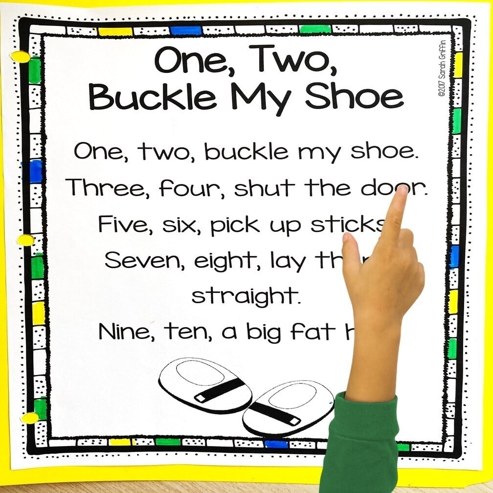 One Two Buckle My Shoe Free Printable