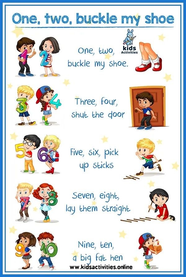 one two buckle my shoe printable activities