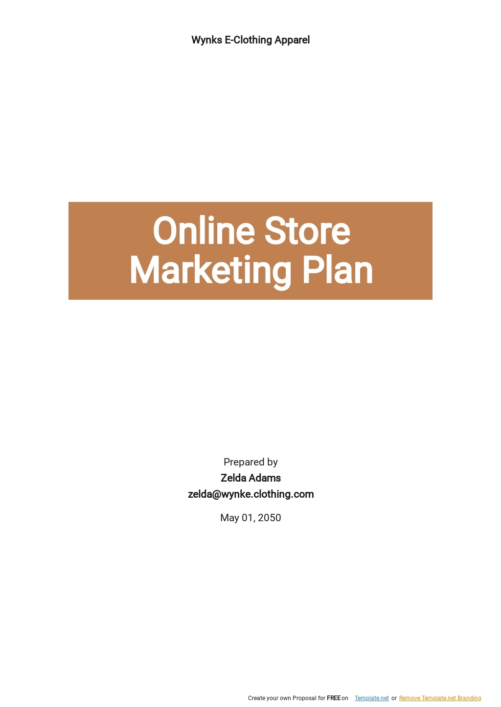 Online Retail Store Business Plan Template Google Docs Word Apple 