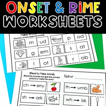Onset And Rime Worksheets Phonemic Awareness Activities By Kreative In 