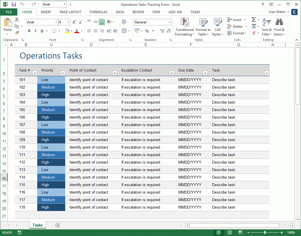 operations plan template