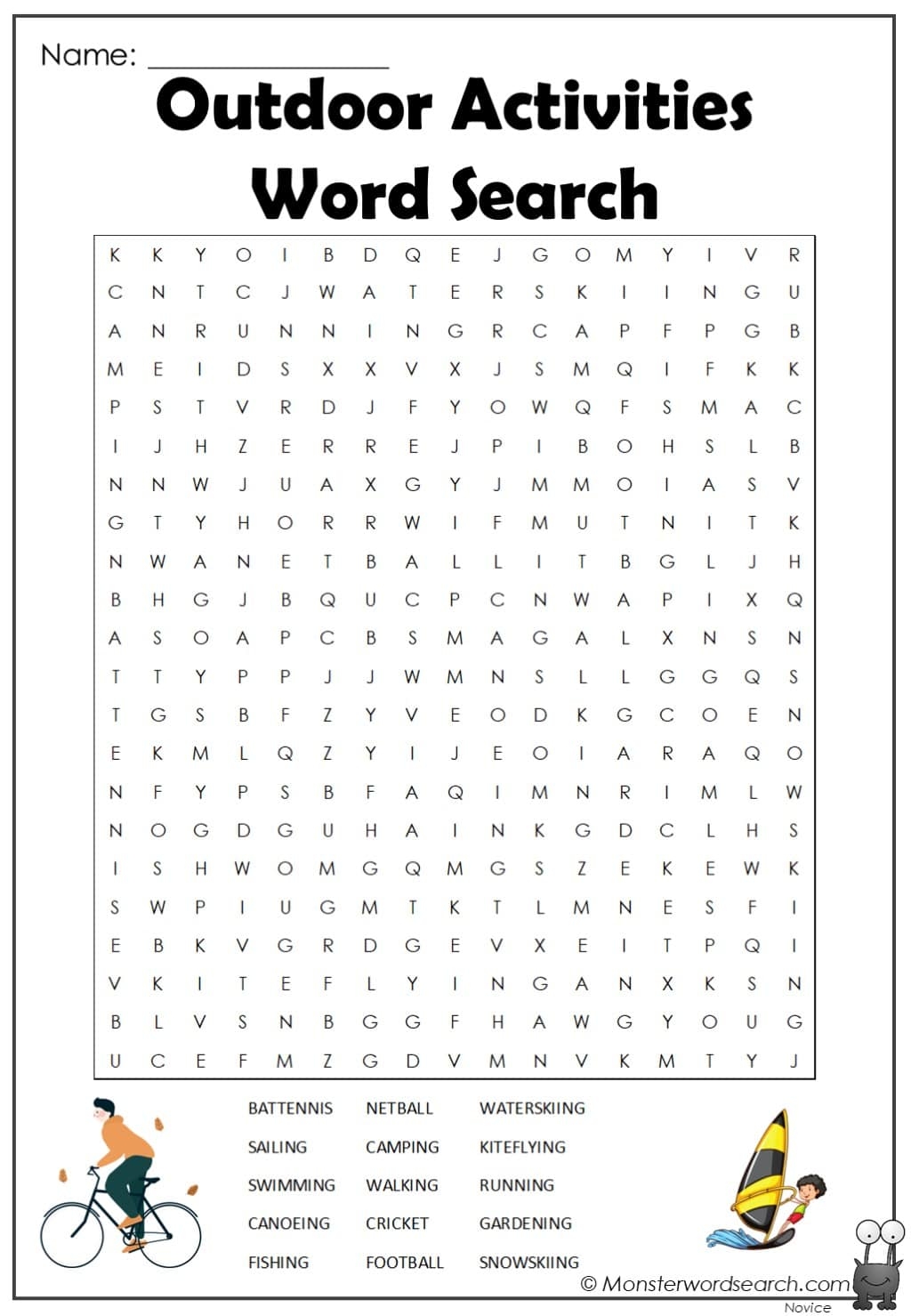 outdoors printable activity