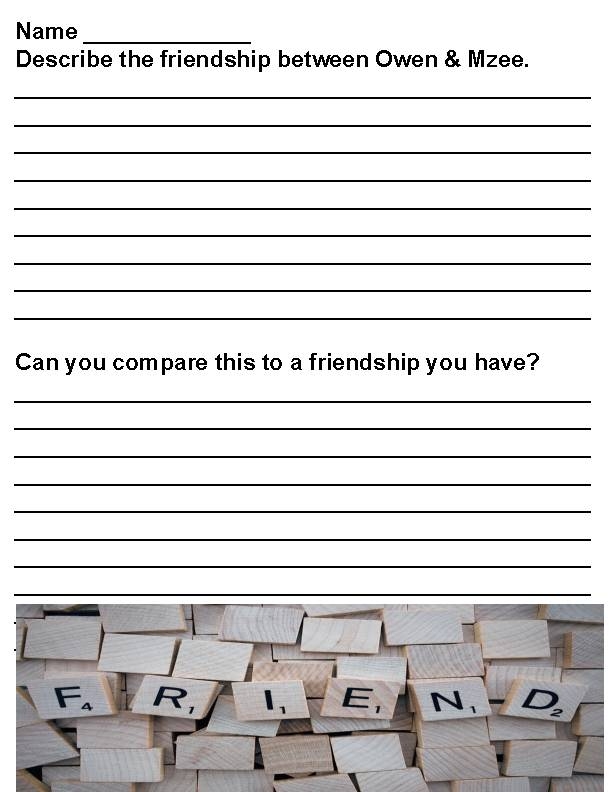 owen and mzee free printable activities