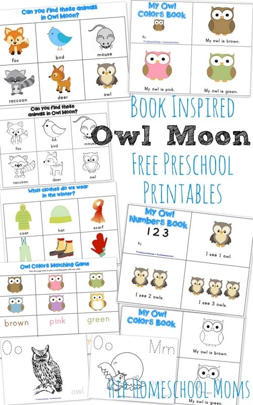 Owl Moon Inspired Preschool Printables Hip Homeschool Moms 