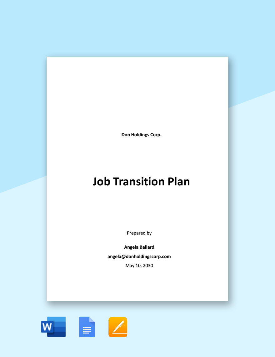 Page 2 Transition Plan Templates In Word FREE Download Template
