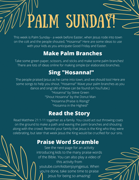 Palm Sunday Activities For Kids Kids Enjoying Jesus